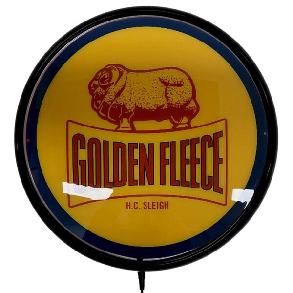 Golden Fleece Bar Lighting Wall Sign Light Button Black