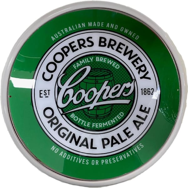 Coopers Green Pale Ale Bar Lighting Wall Sign Light Button White