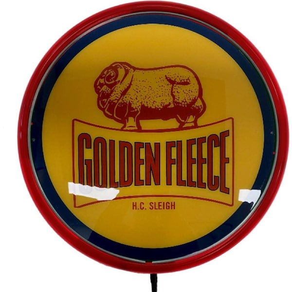 Golden Fleece Bar Lighting Wall Sign Light Button Red