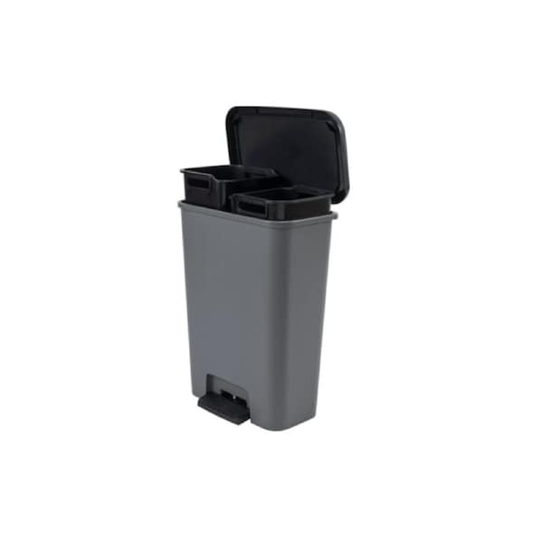 Curver Compatta 50L Duo 23+23L Recycling Bin - Grey