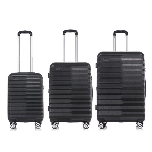 3pc SwissTech Odyssey 43L/76L/114L Carry/Checked Set Suitcase Luggage Bag Black