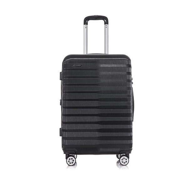 SwissTech Odyssey 76L/66cm Checked Travel Suitcase Luggage Trolley Bag Black