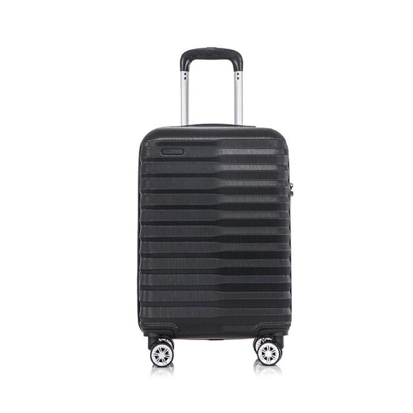 SwissTech Odyssey 43L/56cm Carry On Suitcase Luggage Travel Trolley Bag Black