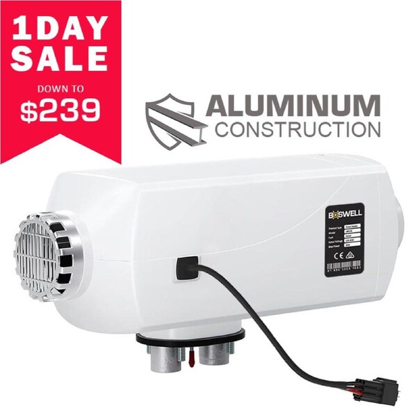 BOSWELL DIESEL AIR HEATER 12V 5KW ALUMINIUM SHELL Camper Van Parking Caravan