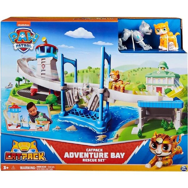 Paw Patrol Cat Pack Adventure Bay Playset with Lookout Tower and 2 Figures Play