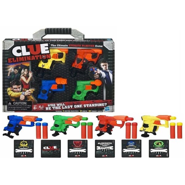 Nerf Blaster Mini Gun Clue Elimination Game Hasbro Toy Ages 8+ Boys Girls Fight