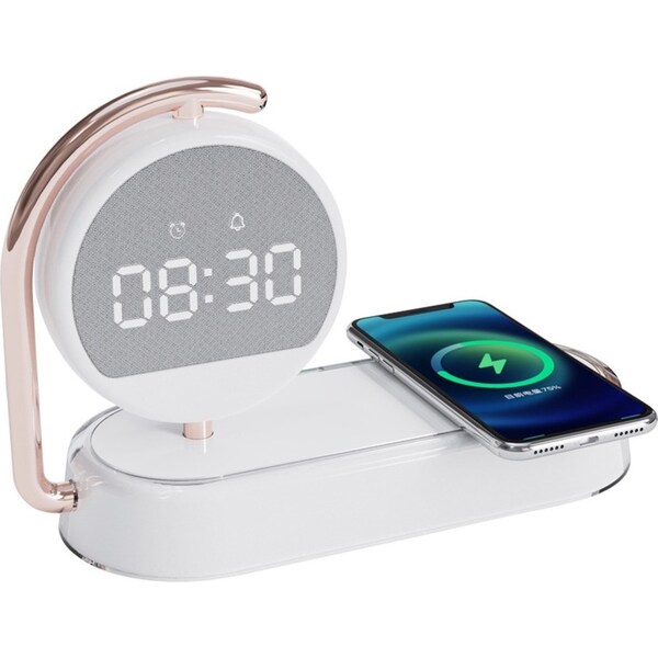 Simple Multifunctional Clock Alarm Clock 15W Wireless Charger Touch Night Light