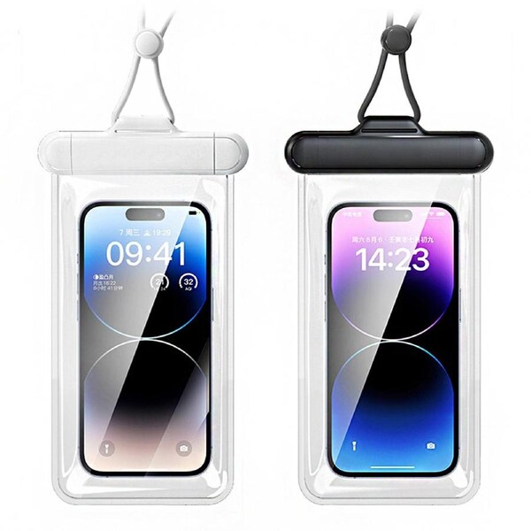 2Pcs Waterproof Phone Case Transparent Soft Cellphone Swimming Protective Case