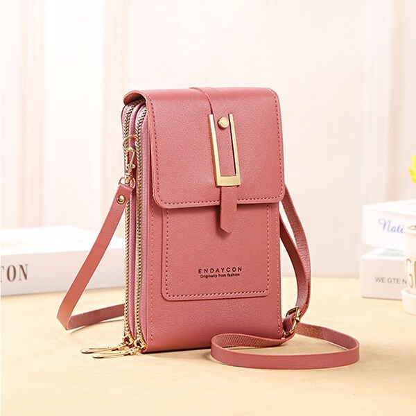 Women Leather Wallet Touch Screen Phone Bag Crossbody Shoulder Strap Handbag