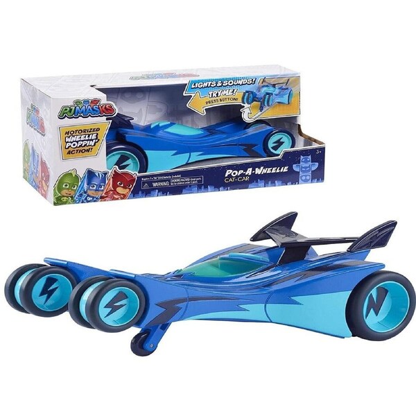 Just Play PJ Masks Pop A Wheelie Cat-Car Lights and Sounds Ages 3+ Toy Car Race