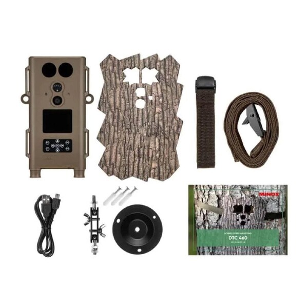 Minox DTC 460 Slim Black Light HD Video Colour Screen Trail Camera Camouflage Tree