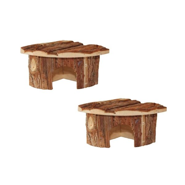 2 X YES4PETS Natural Wooden Hamster Mouse Gerbil Playground Rats Pets Toys Play Small Birds House
