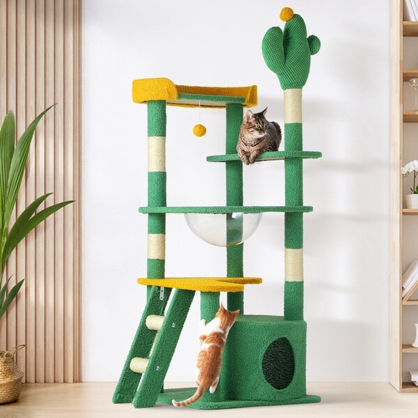 Alopet Cat Tree Tower Scratching Post 144cm Pet Condo House Furniture Scratcher Bed Toys