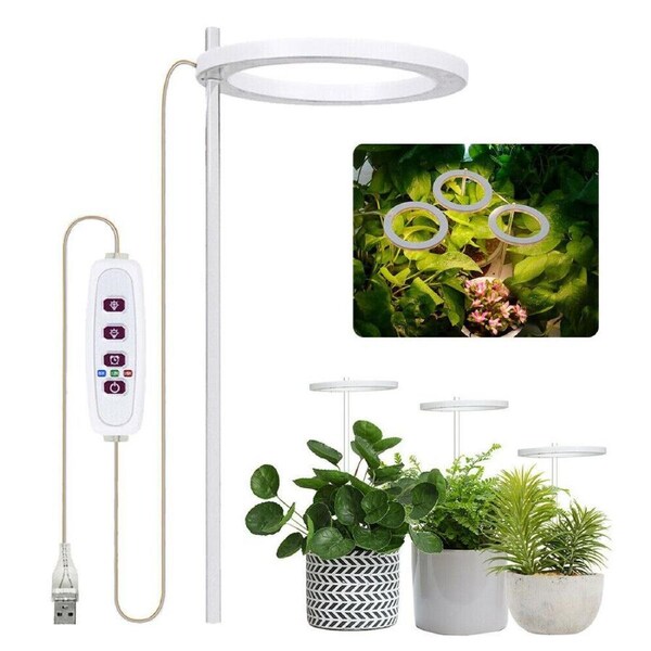Indoor USB Full Spectrum Dimmable LED Grow Light Ring Lamp for Plants - Boost Growth and Nurture Healthy Indoor Gardens