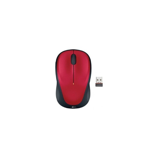Logitech M235 Wireless Mouse Red Contoured design Glossy Comfort Grip Advanced