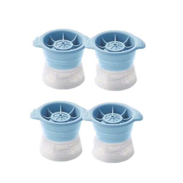 4x Blue ICE Ball Mold Whiskey Cocktail Sphere Ice Cube Maker Jelly Silicone Mould