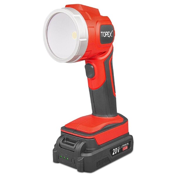 TOPEX 20V LED Light 300 Lumen Lightweight LED Torch w/ Battery & Charger