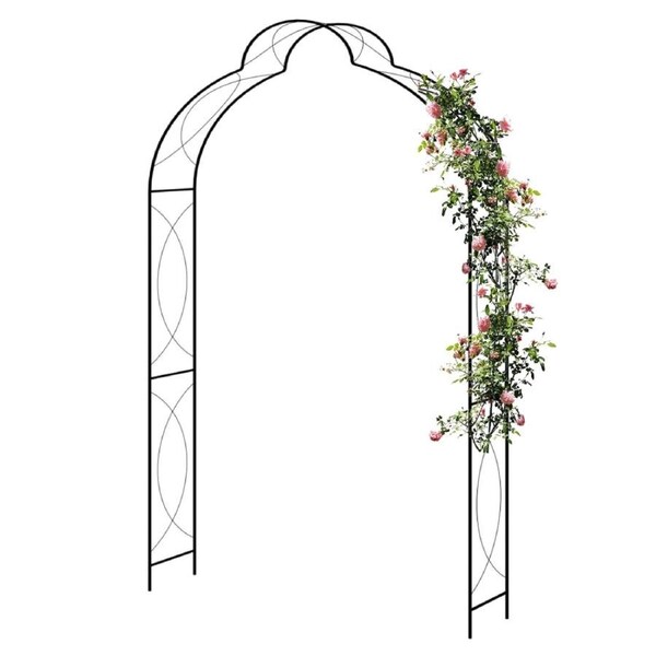Garden Arbor Iron Outdoor Patio Arch Arbour Decor Archway Climbing Plant Support