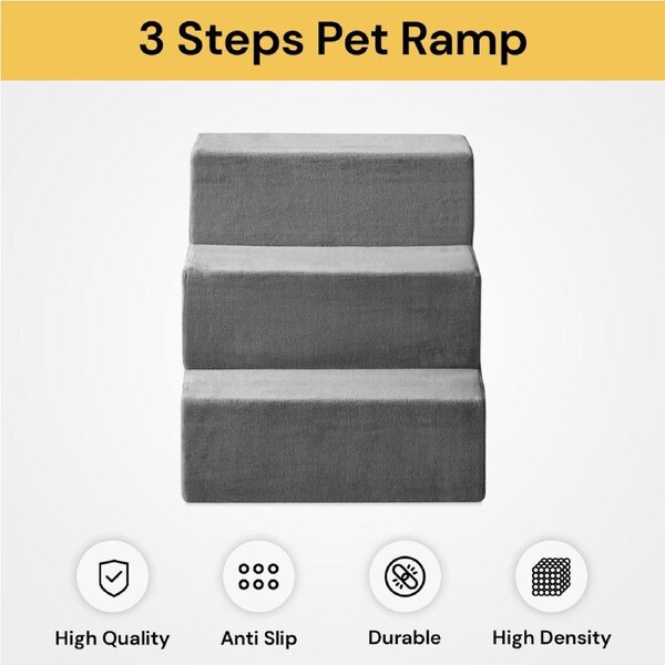 3 Steps Pet Stairs Ramp - Portable, Anti-Slip