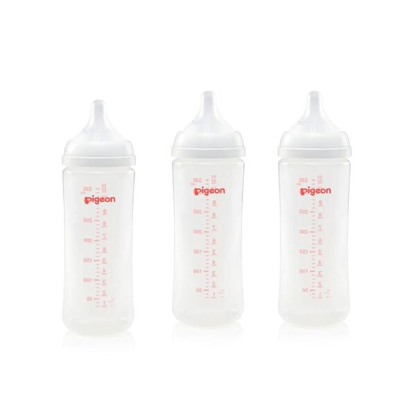 Triple Pack Pigeon Softouch III Peristaltic Plus Baby/Newborn Bottles 6m+