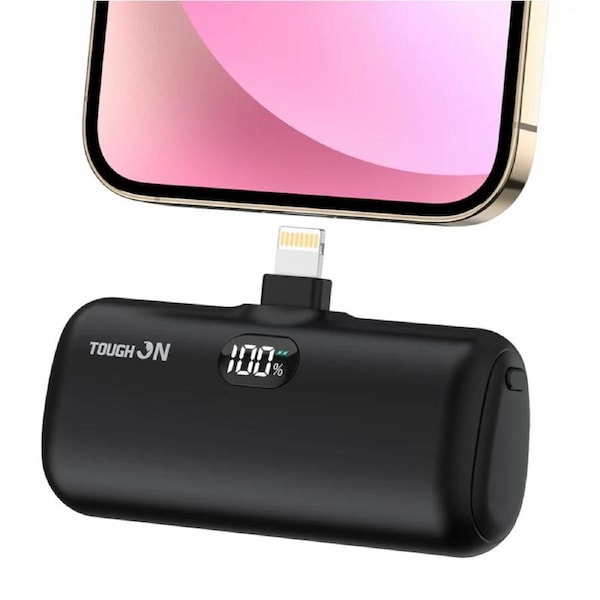 Tough On Mini Portable Charger 5000mAh Power Bank PD Fast Charging for iPhone Black