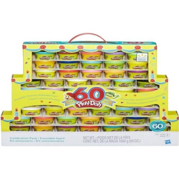 PlayDoh 60th Anniversary 60 Pack Ages 3+ Toy Play Doh Colour Gift Design Shape