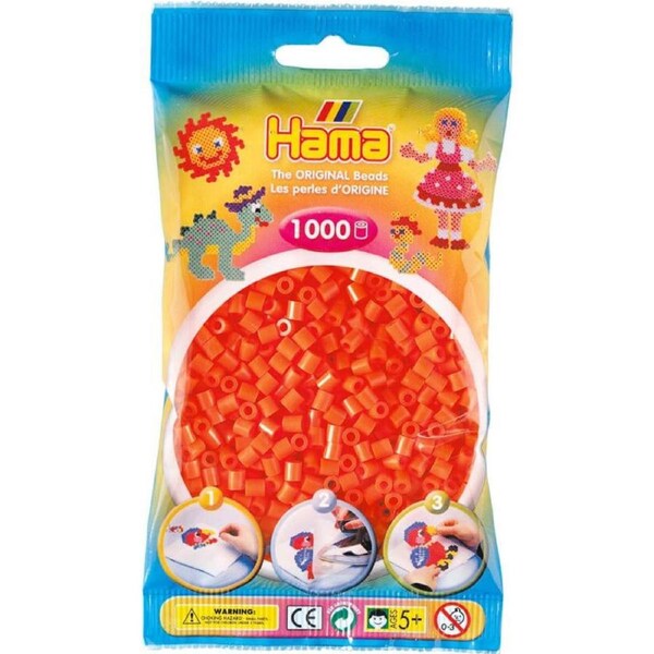Hama - Beads 1000 Pieces Bag Orange - Gdhama