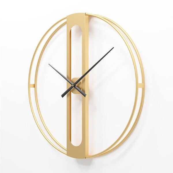 Gold Clover Metal Wall Clock