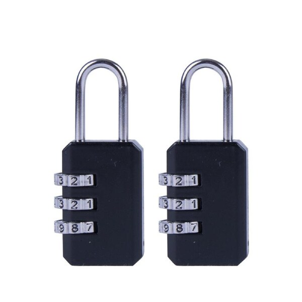 2 Pcs Combination 3 Dial Smooth Padlocks