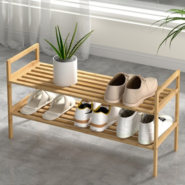 6 Pairs Artiss Shoe Rack Cabinet Bamboo Storage Organiser Pine