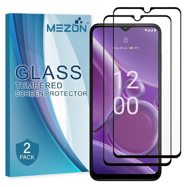[2 Pack] Full Coverage Nokia G42 5G Tempered Glass Crystal Clear Premium 9H HD Screen Protector by MEZON (Nokia G42 5G, 9H Full)