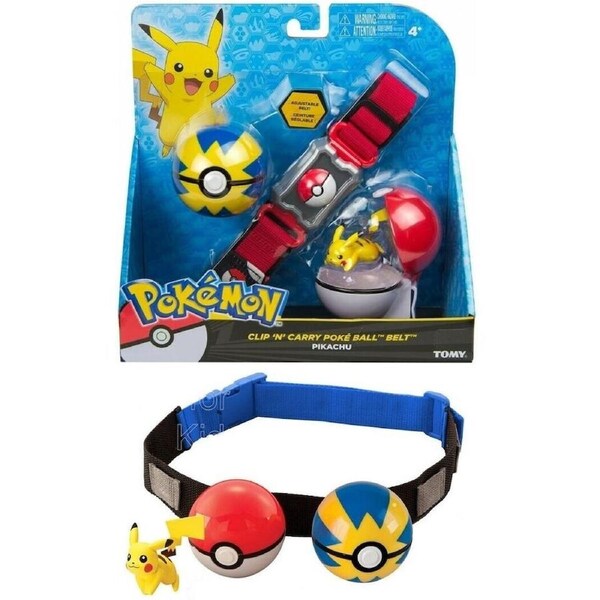 Pokemon Clip N Carry Poe Ball Belt Pikachu Ages 4+ Toy Play Trainer Poke Ball