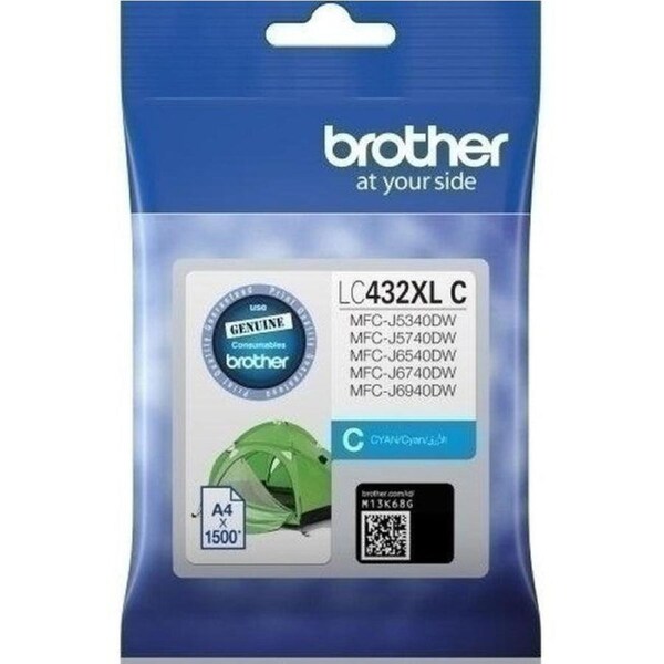 Brother LC432XL High Yield Ink Cartridge Cyan Genuine LC-432XLC