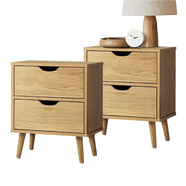 Oikiture 2 X Bedside Tables Side Table Bedroom Furniture Wooden