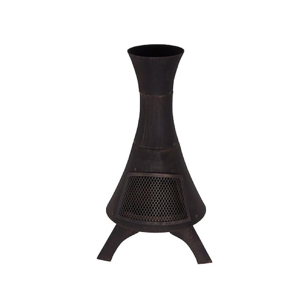 Charmate Cast Iron Black Outdoor Fireplace/Firepit Modern Chiminea 54 x 112cm