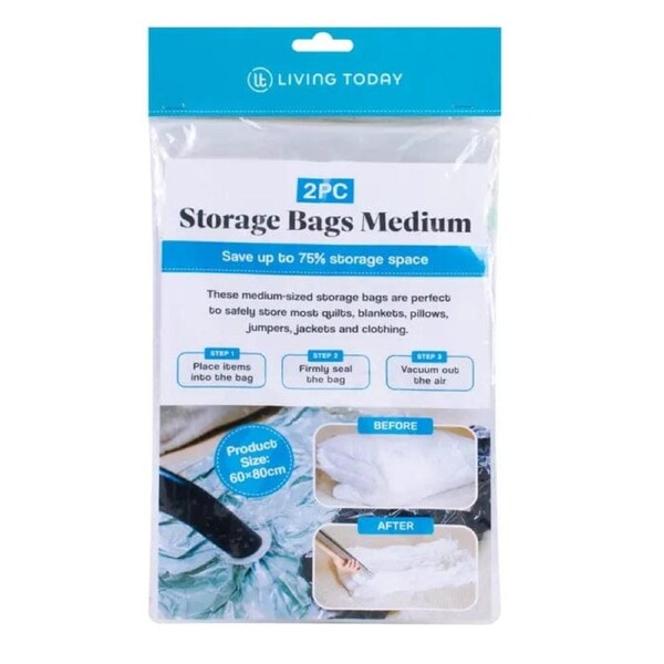Living Today 2 Pack Vacuum Compression Storage Bags Medium