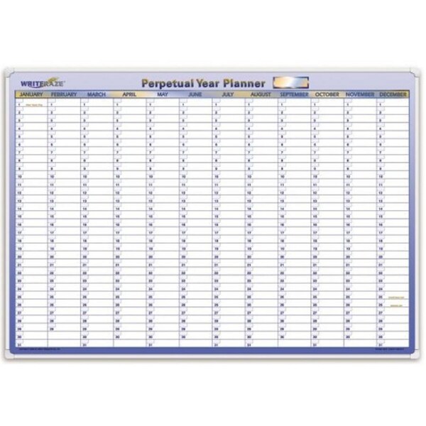 Perpetual Year Planner Writeraze QC2 Laminated 500x700mm 12805