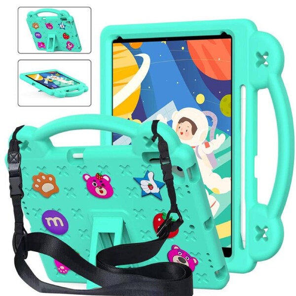 Catzon Strawberry iPad Case Silicone Shockproof with Handle for iPad 10.2 inch 2021/2020/2019-MintGreen