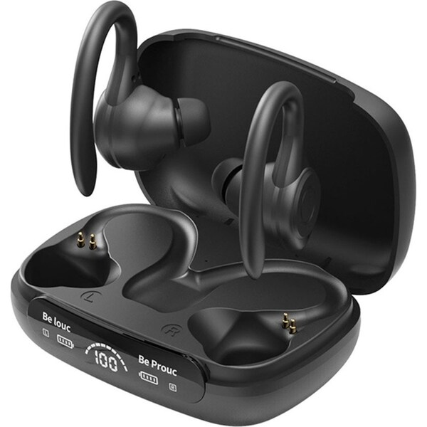 Wireless Bluetooth Headphone Ear-Hanging Sports Running Earbuds with LED Display