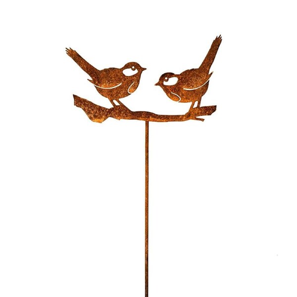 Garden 120cm Rust Metal Silhouette Bird Or Wren Stake Ornament Decor Assorted