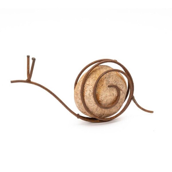 Garden 24x10cm Resin/Rust Rock Snail Outdoor Ornament Yard Patio Home Decor