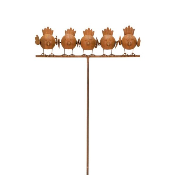 Stake Tweeties on Perch 110cm Metal Outdoor Ornament Yard/Patio Garden Decor