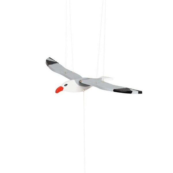 Flying Seagull Timber 27cm Animal Sculpture Display Garden/Yard Decor Ornament