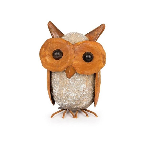 Garden 29cm Metal Owl Large Outdoor Ornament/Sculpture Yard Patio Home Decor