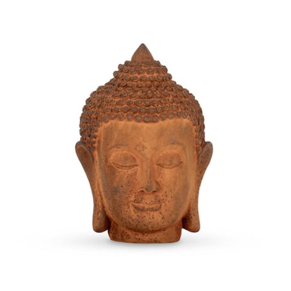 Buddah Head Statue 15.5cm Cast Iron Outdoor Ornament Yard/Patio Garden Decor