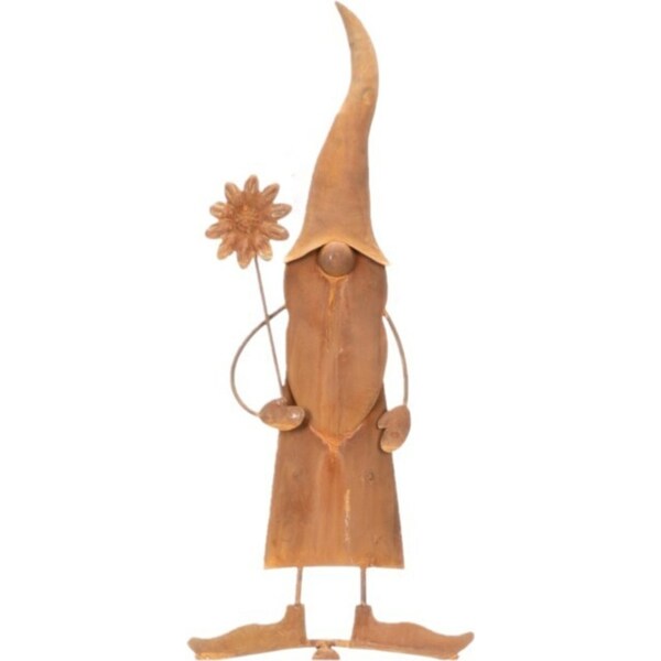 Balancer Gnome 138cm Rust Metal Ornament Outdoor Garden Patio/Yard Decor Brown