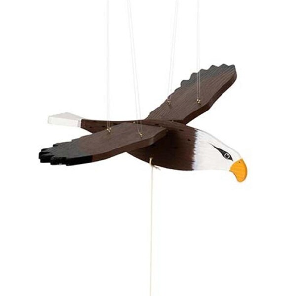 Flying Eagle Timber 27cm Animal Sculpture Display Garden/Yard Decor Ornament