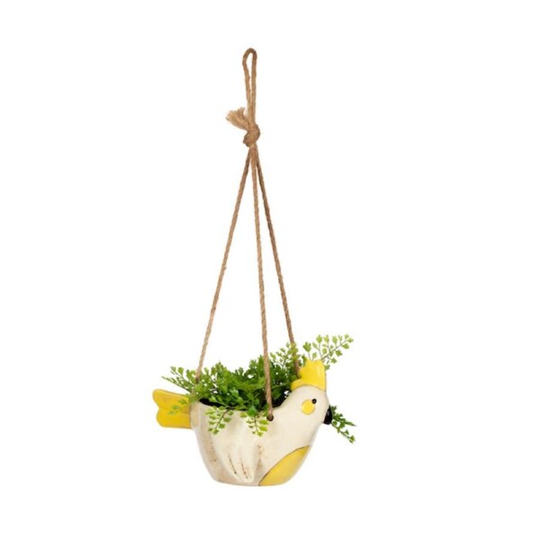 Hanging Pot 22cm Garden Decor Plant Holder Ornament Garden Decor Cocky White