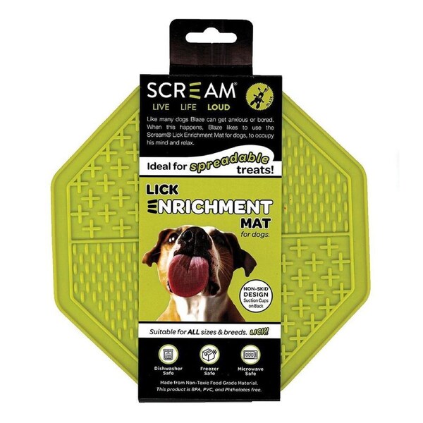 Dog Green Lick Enrichment Mat 20cm by 20cm by Scream
