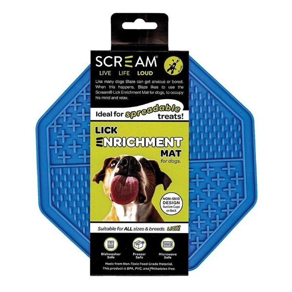 Dog Blue Lick Enrichment Mat 20cm by 20cm by Scream